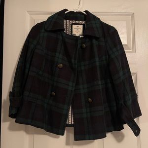 Forever 21/heritage, Size small, blue and green waist length coat